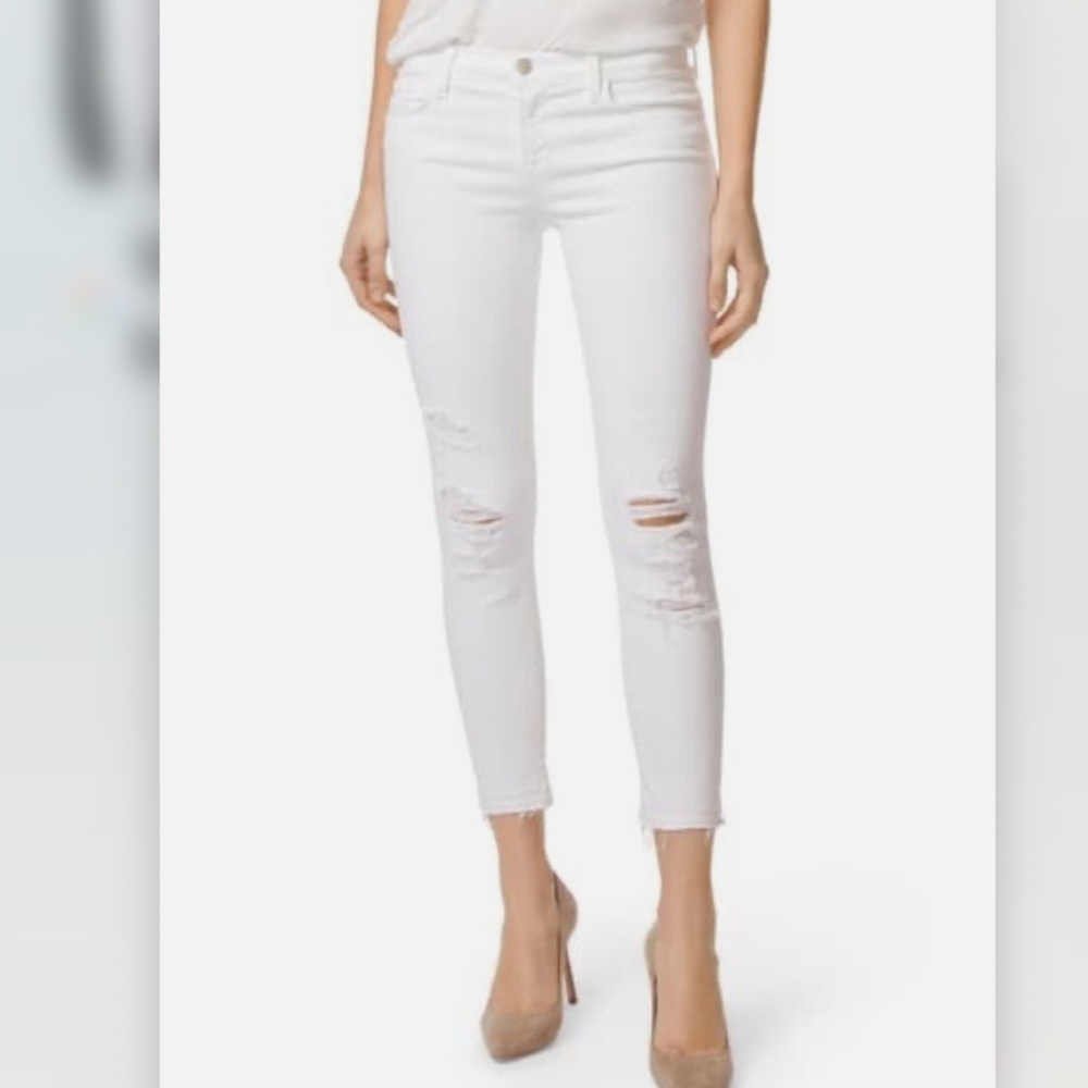 J Brand Jeans White Cropped Skinny Size 26